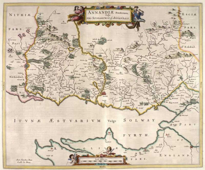 Annandale 1654 Blaeu Map CTN