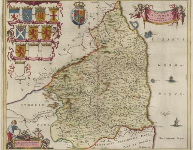 Northumberland 1662 Blaeu Map CTN