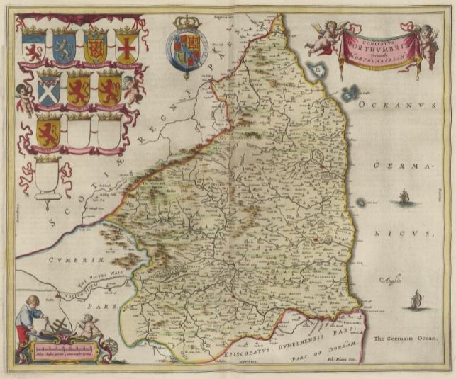 Northumberland 1662 Blaeu Map CTN